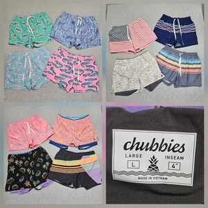 Chubbies Mens Swim Trunks Shorts Lined 4" Sz. L Lot Of 12